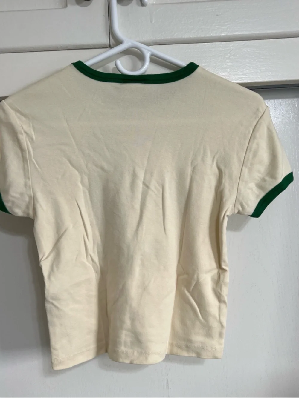 Urban Outfitters Cream Ringer Tee with Green Trim and Strawberry Graphic - Picture 4 of 4